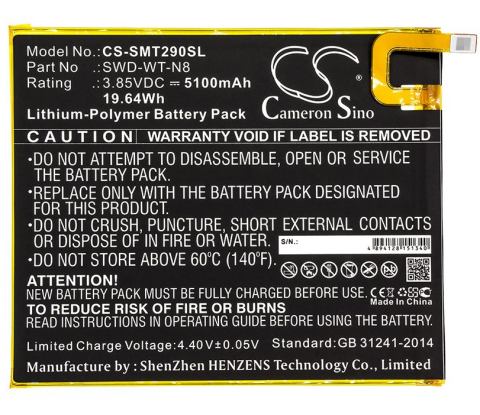 Akumuliatorius Samsung Tab A 8.0 (2019) T290 / T295 3.85V 5100mAh CS-SMT290SL (SWD-WT-N8)
